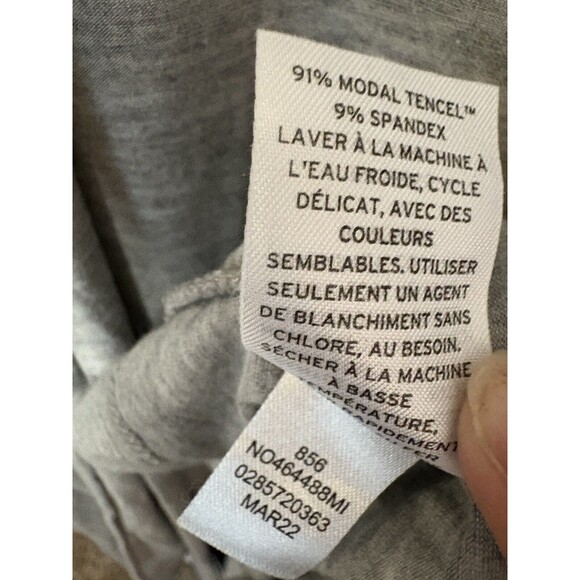 Nordstrom Lingerie Mid Length Small Grey White Trim Robe Missing Tie Belt - Picture 6 of 7